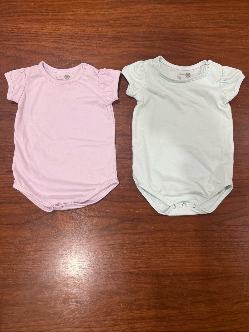 2-Pack Baby Short Sleeve Onesies - Light Pink & Pale Mint